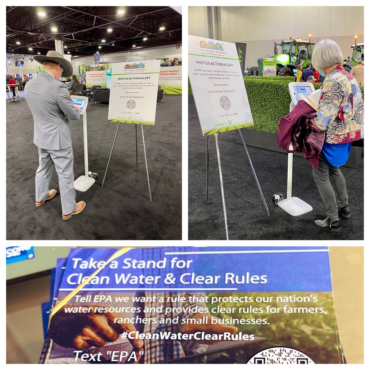 trdonnelly3's tweet photo. Thank you to all the farmers and ranches that stopped by the AFBF booth to send comments to the EPA regarding the NWPR! #AFBF22 #AFBF2022 #CleanWaterClearRules!! https://t.co/JwrsIpf7fV