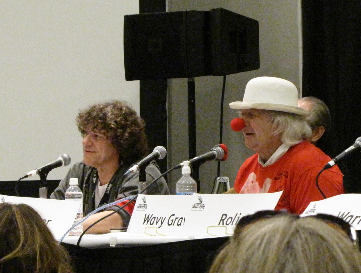 RIP Michael Lang, co-creator of Woodstock. Here he is with Wavy Gravy at an appearance in Austin for #SXSW in 2009 for the 40th anniversary.