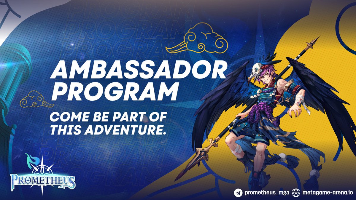 PromethMetagame's tweet photo. 🥳We are pleased to announce the start of our ambassador program, we want you to help us grow even more.

Ambassador Program applications are open.
Please check: https://t.co/hsw2U4ymEm

#prometheus  #AmbassadorProgram #Ambassador #NFT #NFTCommumity https://t.co/keLQmtSDzk