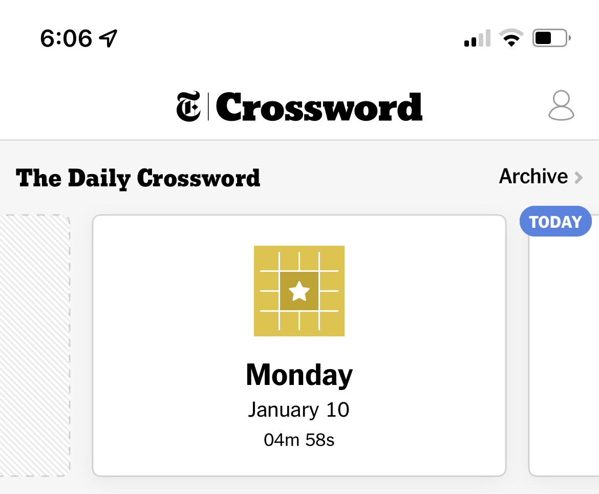 My first ever solve in under five minutes. 
#NYTimesPuzzle