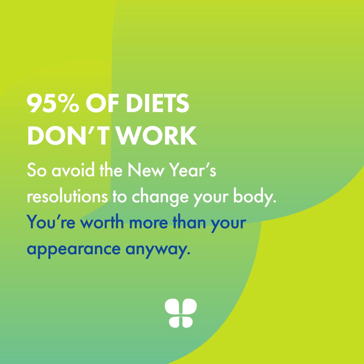 This time of year is particularly rife with #dietculture messaging that says you need to change your body in order to be accepted, marketing that makes you feel guilty for not exercising or eating certain foods, & content that encourages a 'new year, new me' mentality. Remember⬇️