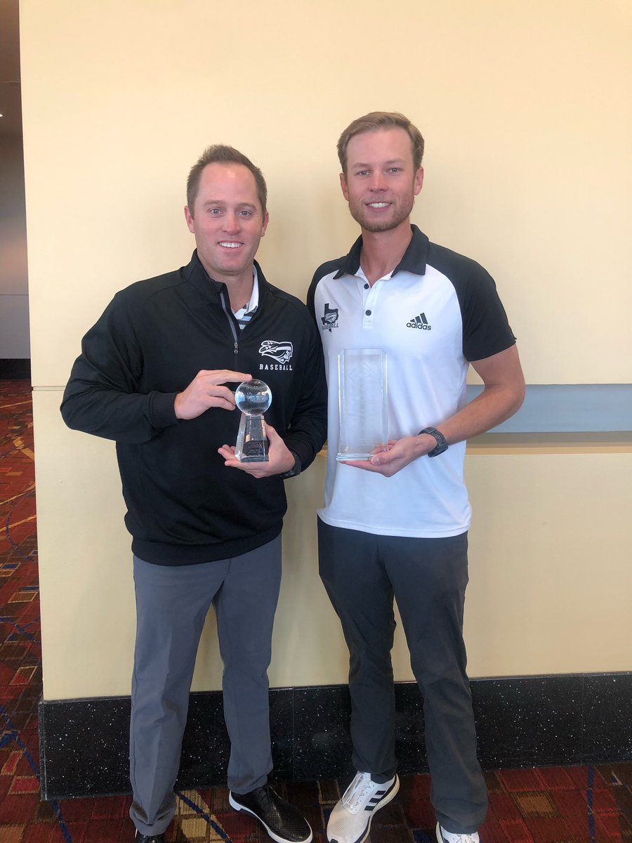 TJCBaseball's tweet photo. Congrats to Head Coach @wrendoug and Asst Coach @M14_Rupp on their National Coach of the year awards this weekend in Chicago at the annual @ABCA1945 convention! #feathersup https://t.co/EA6IXv81ls