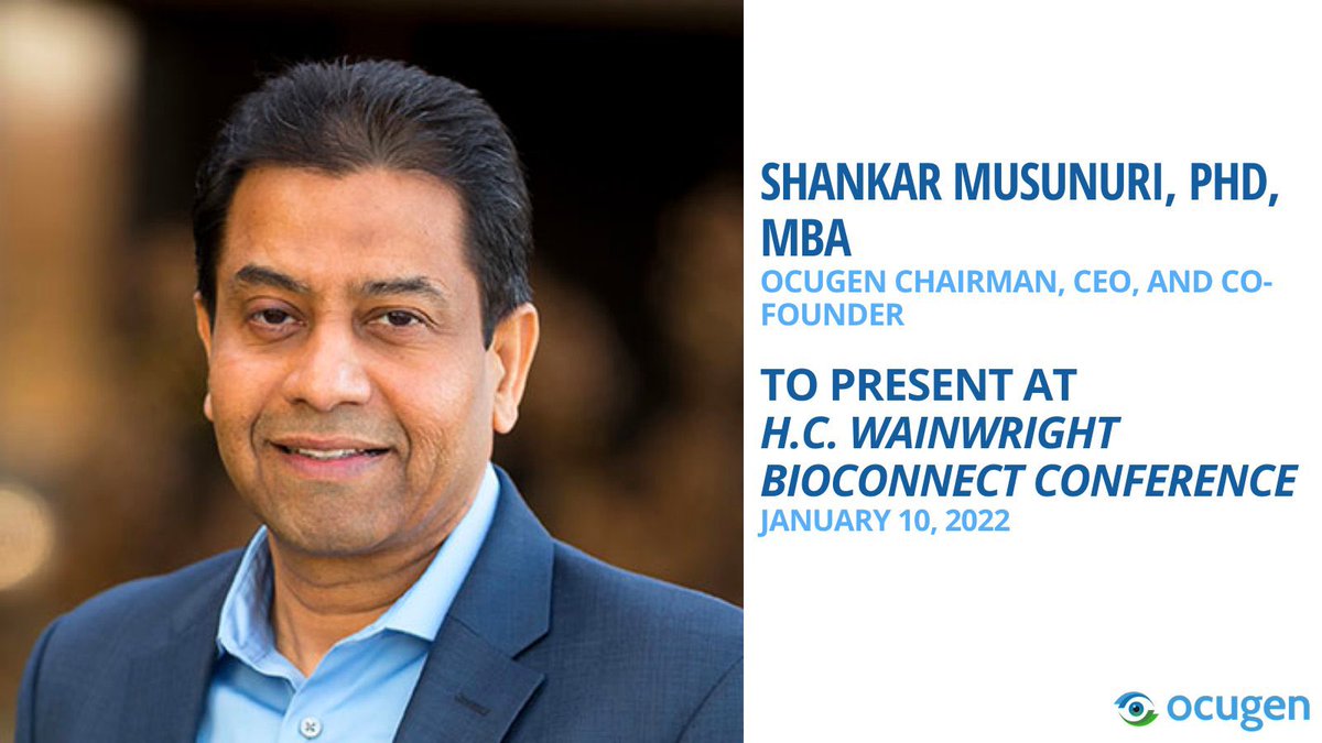 Ocugen's tweet image. Time change! ⏰ Our H. C. Wainwright presentation will be available for viewing tomorrow, now at 9:30 a.m. Eastern. Revised details here: bit.ly/3qXF2UP