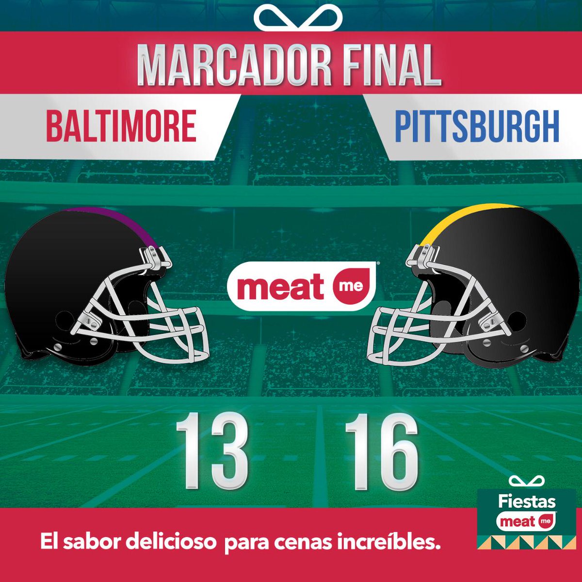 mediotiempo's tweet photo. El marcador del partido entre Baltimore y Pittsburgh es presentado por @MeatMeMx, la tienda con más de 400 productos congelados
#EmparrilladosMeatme #CongeladoEsMasFresco #MeatmeMX https://t.co/w6YlnOHgT0