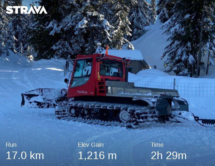 MikeSenior's tweet image. Today the roads were icy AF so I put on my spikes and stayed on the trails. Nice run up to Grouse and back. #seenonmyrun