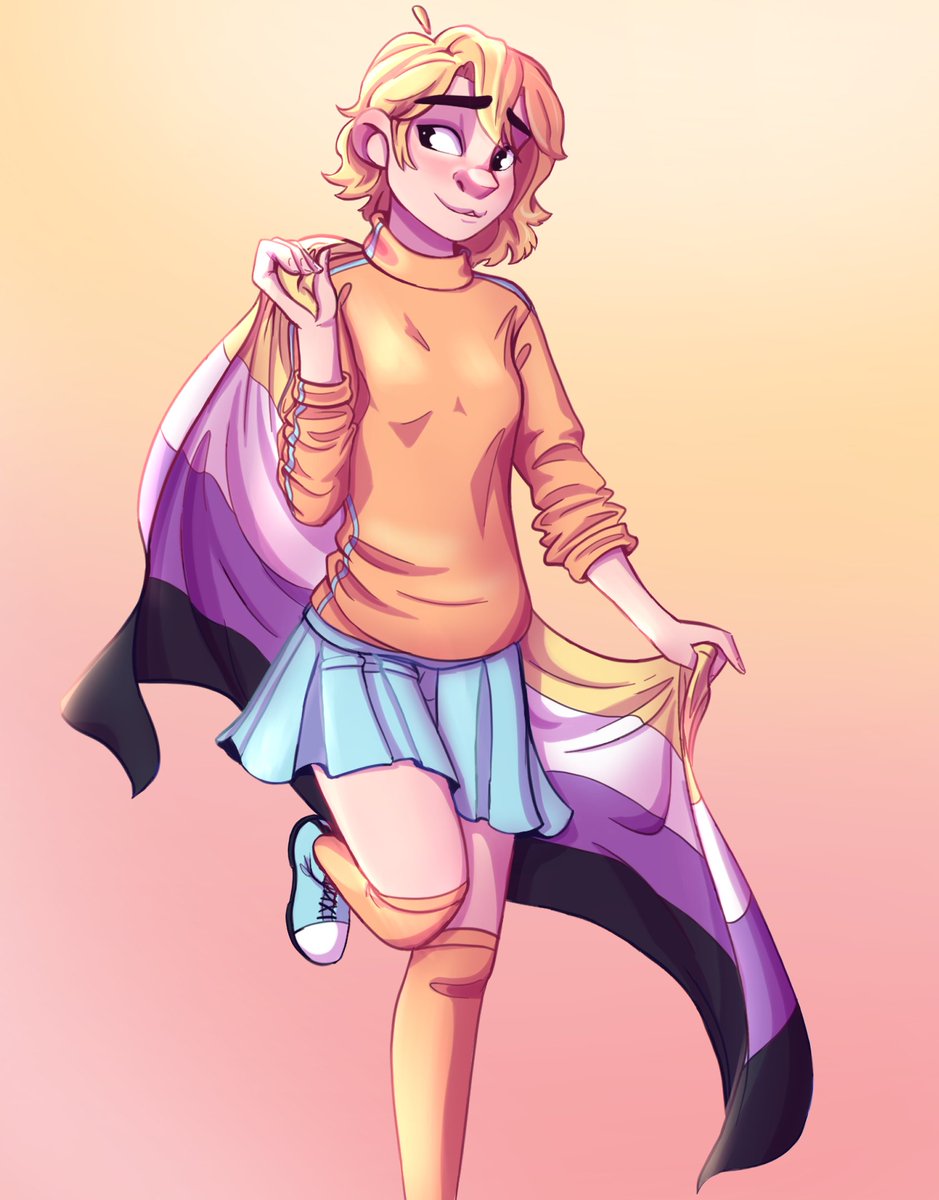 Ich hab eine kleine EnbyDado Zeichnung gemacht Ich hoffe das ist okay so <a href="/maudado/">Maudado✨</a>