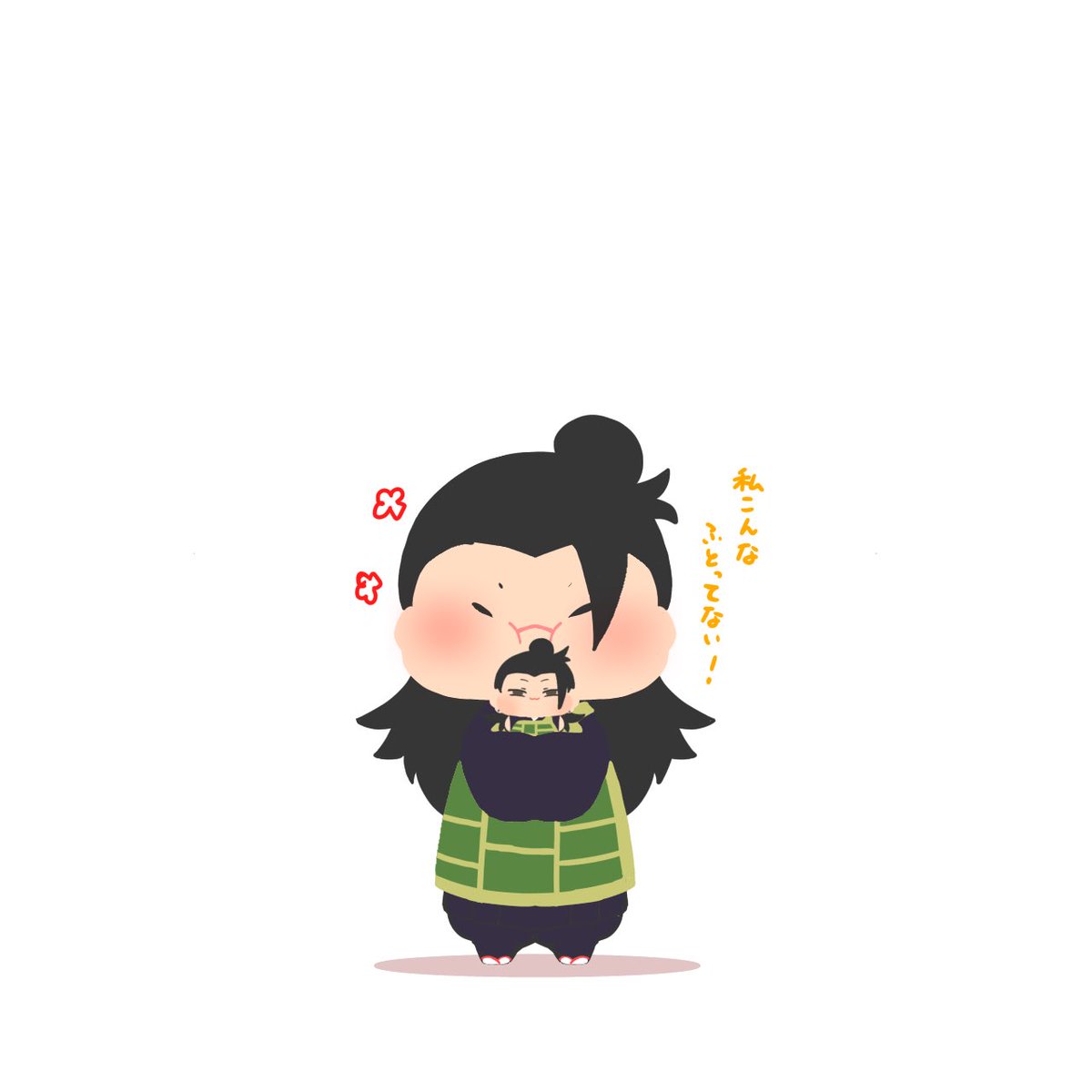 「太ってるわけではなくほっぺがもちもちなんや 」|きょうらんのイラスト