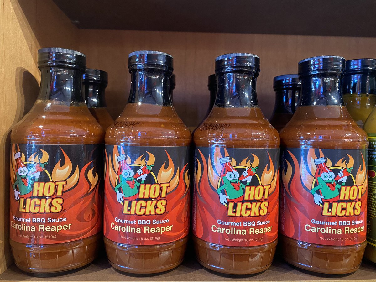 🔥Hot Licks Carolina Reaper BBQ 18 oz. - Savor the flavor of BBQ sauce with the burn that excites your grill! 🥵Warning: EXTREME HEAT, Keep away from eyes, pets, and children. ♦️ DM | Shop Online | or at one of our locations @pier39 or @seaport_village