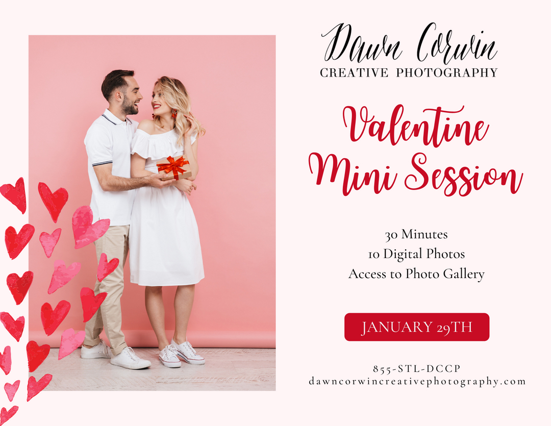 DCCPhotography's tweet photo. You asked for it!! January 29th we are having Valentine Mini Sessions at the studio! This is perfect for kids, couples, even your pup! Call us at 855-STL-DCCP to book your time slot! https://t.co/X1eFXMIXSO