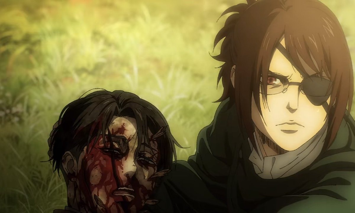 HeartHanji's tweet photo. Hange in protective mode.

#AttackonTitanFinalSeasonpart2 #HangeZoe #LeviAckerman #LeviHan https://t.co/xk3ejTPn5Q