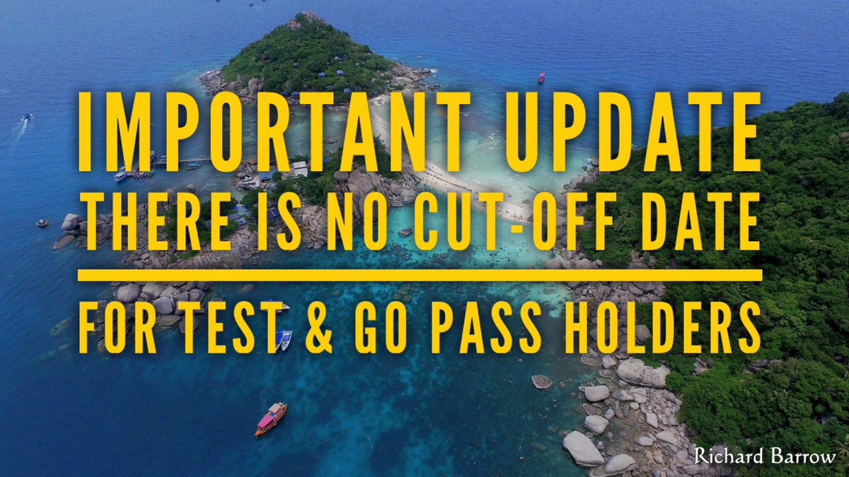 RichardBarrow's tweet photo. As I’m still getting many questions about this, I will tweet again. Those with a valid Test &amp; Go pass can enter #Thailand according to the date on their QR Code. There is no cut-off date. 

* There has never been a cut-off date. It was just a proposal by the health minister https://t.co/fEkxb9SBhT