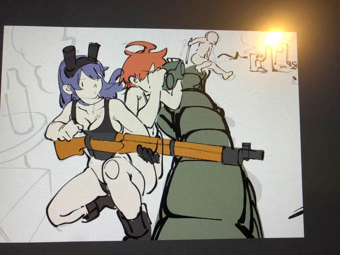 ラフ。
この絵を完成させられたら、もう一段階上にいける気がする🤔 
