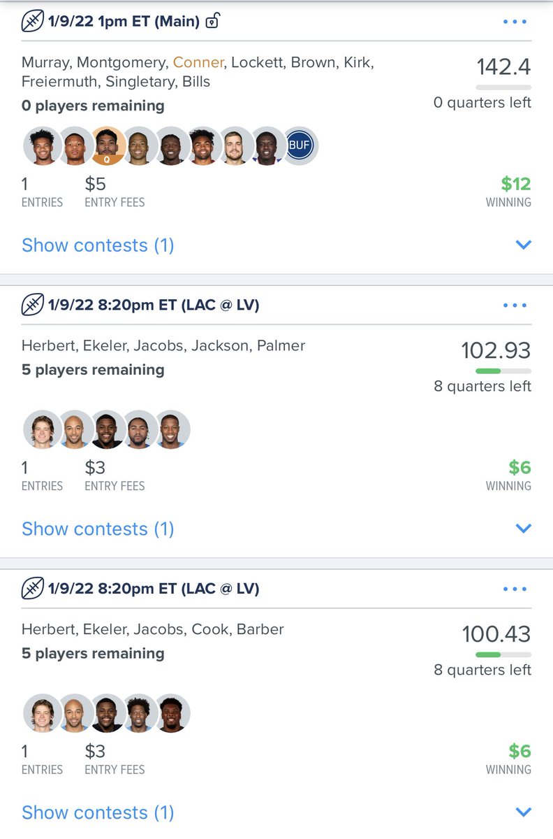 PerfectPicksDFS's tweet image. Unbelievably close today w/ our top Members Only #NFL line today! Brutal tho b/c we had so much Singletary & Dolphins DST today in other lines, yet didn’t in our top line - minimum cash would’ve been $20,000🤦🏻♂️! What-ifs mean nothing in #DFS but it freakin hurts either way😭...