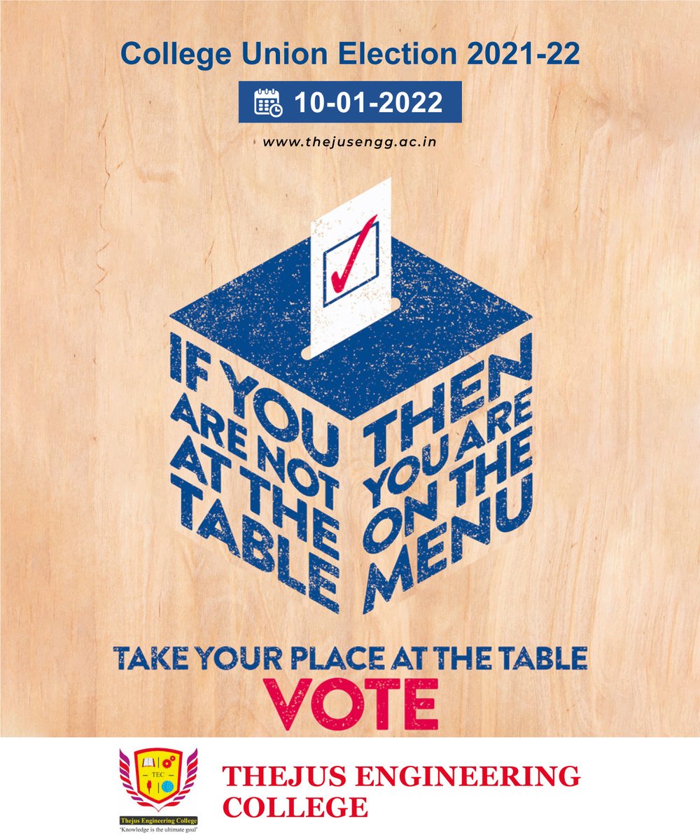 CollegeThejus's tweet photo. College Union Election 2021-2022

#collegeunionelection #vote #collegeelction #thejusengineeringcollege https://t.co/8GeLGVVBQB