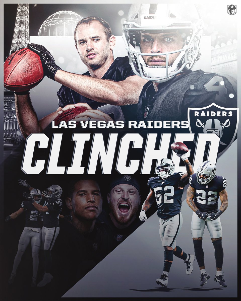NFL's tweet image. The @Raiders are off to the #NFLPlayoffs!
