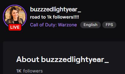 EricSFW's tweet photo. Congrats to @buzzzedlightyr on getting 1k on @Twitch #smallstreamer #TeamAgave https://t.co/MMXjZwQWsG