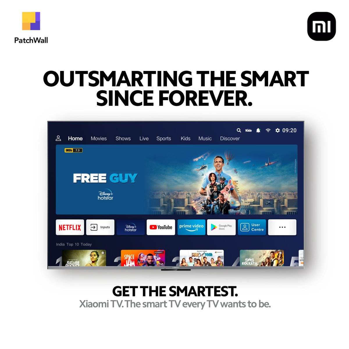 XiaomiTVIndia's tweet photo. There is no comparison to others, the competition ends here. 

Xiaomi TVs have IMDb ratings &amp; Universal search on #PatchWall, making it easier for you to find content across OTT’s with ratings in an instant!

#GetTheSmartest

Head over: https://t.co/mN2o5algYX https://t.co/YnujyEaDru