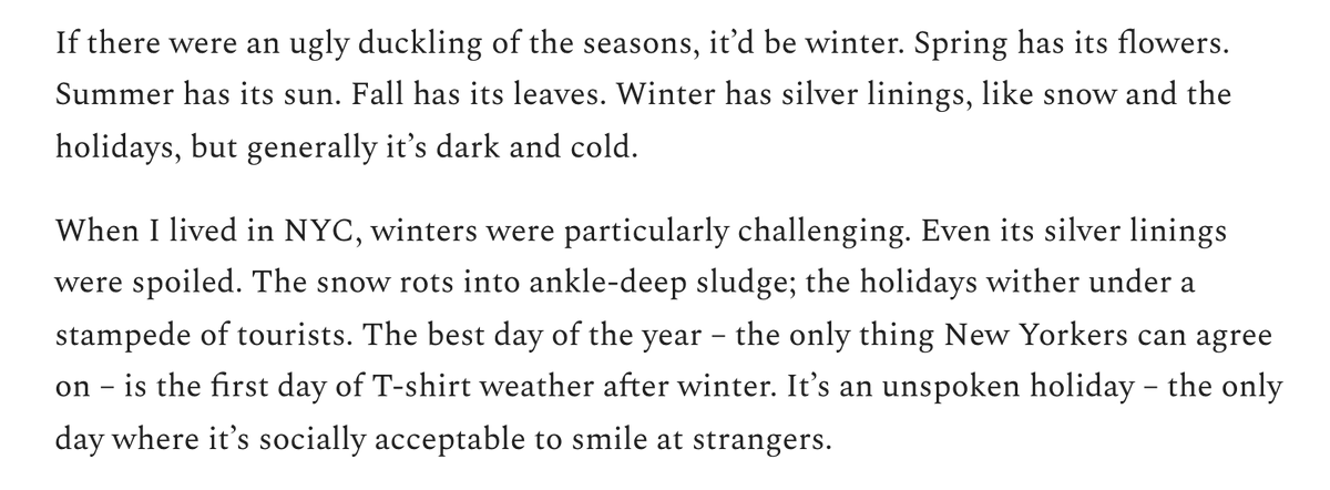 New post on Kierkegaard, resolution frenzy, and floating with the seasons

A preview: