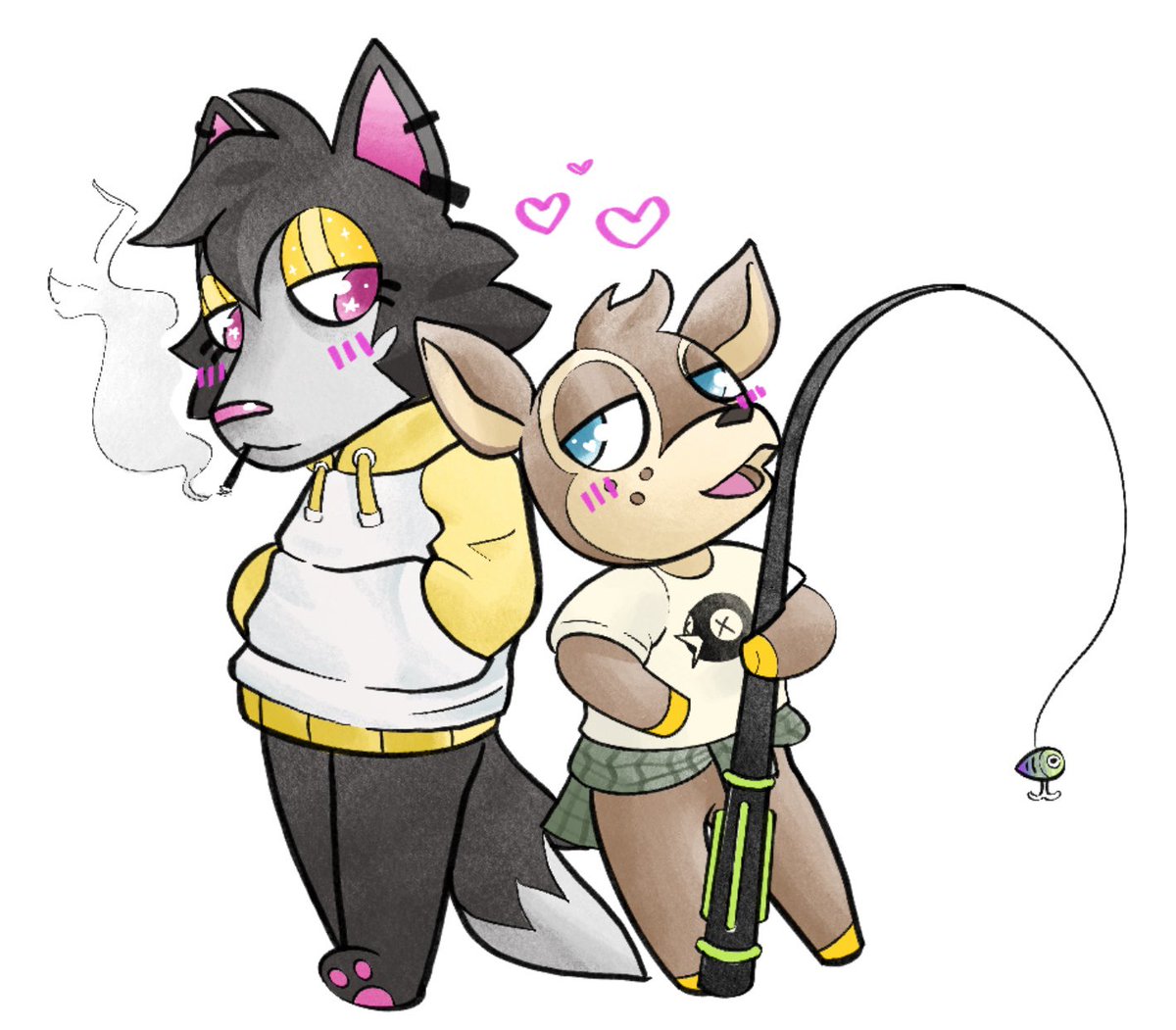 idealbean's tweet photo. Me and @Sweet_Lethal as animal crossing villagers 💕 https://t.co/R6I8SDyI3z