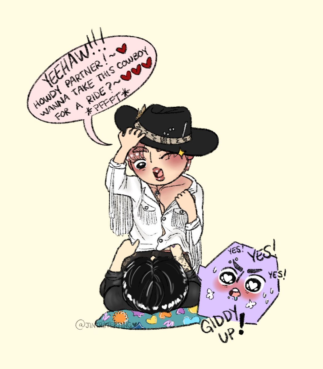 jintroverting's tweet photo. 🤠 giddy up!

#jinkook #kookjin #정진 https://t.co/Ojjo1hSfEQ