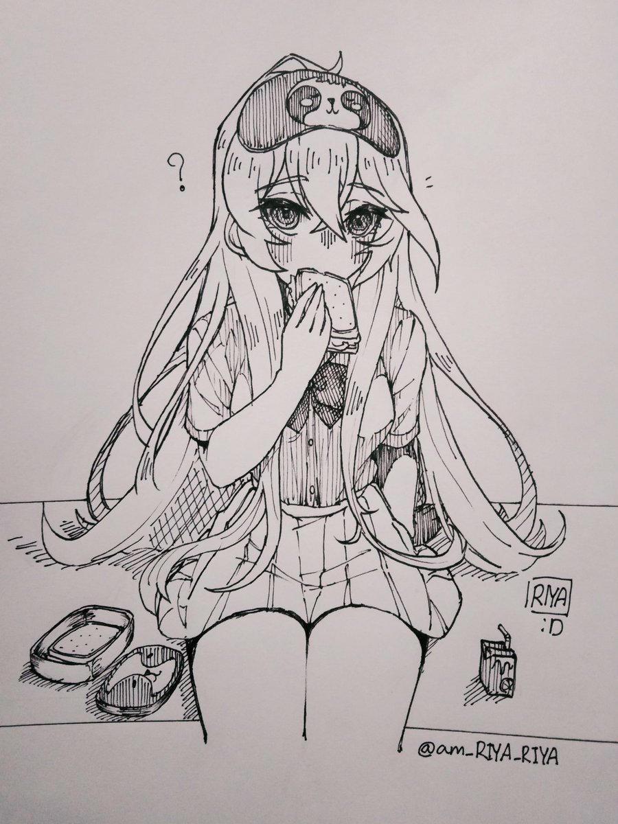 g_riyadayo_x's tweet photo. 🦥💤 #OneNeArt 
ชุดนักเรียน ม.ปลาย.

🥪🧃 サンドイッチ ! ✨

FA for Vtuber - Oneria Neit 🦥💤
My art -#RIYA_D https://t.co/Ygnbjp7xbh
