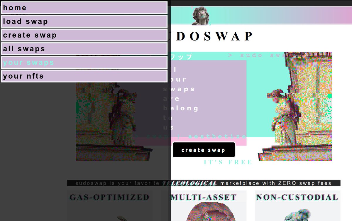 sudoswap's tweet photo. PSA!

We've phased out all links entirely from the site. 

If you want to share a swap, either use the trade code for your swap or find the swap your partner offered you under the *your swaps* page.

To be safe, always ask for a trade code over a link! https://t.co/u2nh8SnZGG