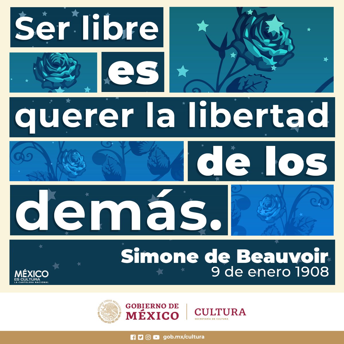 MexicoCanta_'s tweet photo. "Ser libre es querer la libertad de los demás".

Simone de Beauvoir nació el 9 de enero de 1908. https://t.co/3tFM6rRaBS