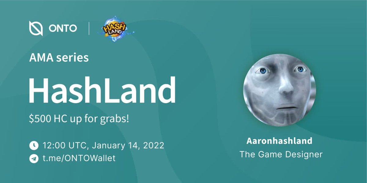 #ONTO is hosting an #AMA with <a href="/HashLand_NFT/">HashLand#BSC 🎮 ⚔️ 📔</a>, the Synthesizer of Digital Ownership and Foundational Assets! 👏

$500 $HC for 5 best Twitter Qs &amp; 5 best Live Qs 🤑

Rules:
1. RT + Follow <a href="/ONTOWallet/">ONTO Wallet - Web3 Gateway</a> <a href="/HashLand_NFT/">HashLand#BSC 🎮 ⚔️ 📔</a>
2. Comment w/ Qs
3. Join t.me/ONTOWallet