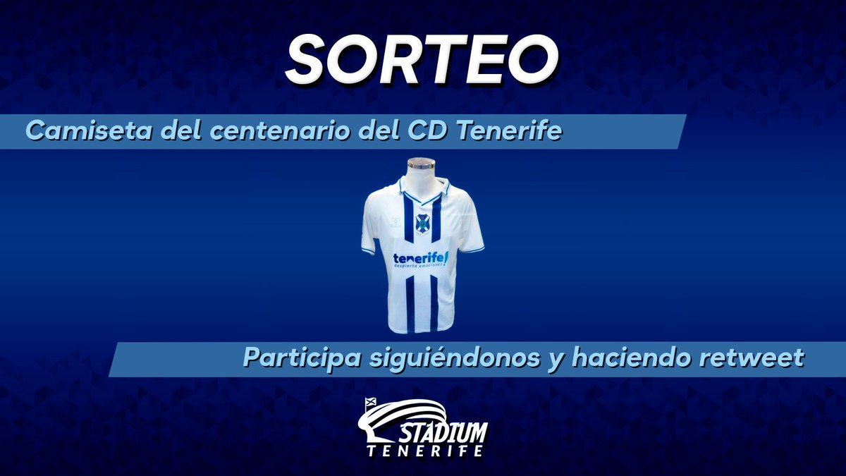 StadiumTF's tweet photo. ⚽️SORTEO |

SÍGUENOS Y HAZ RT A ESTE TWEET

📌Si ya los hecho, vuelve a hacer RT y entrarás una vez más en el sorteo.

👕 La camiseta del #CentenarioCDT del @CDTOficial.

🚨¡ÚLTIMOS DÍAS PARA PARTICIPAR!

🖥️El sorteo será llevado a cabo este jueves. https://t.co/hP2wxRupzn