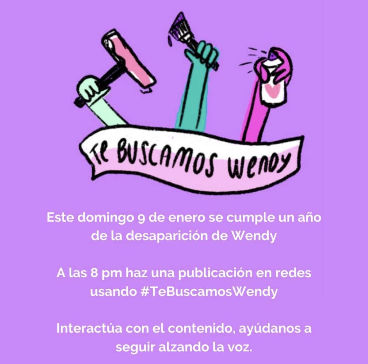 Jairmos's tweet photo. #TeBuscamosWendy 🙌🏽 https://t.co/8JUNvVvg7t
