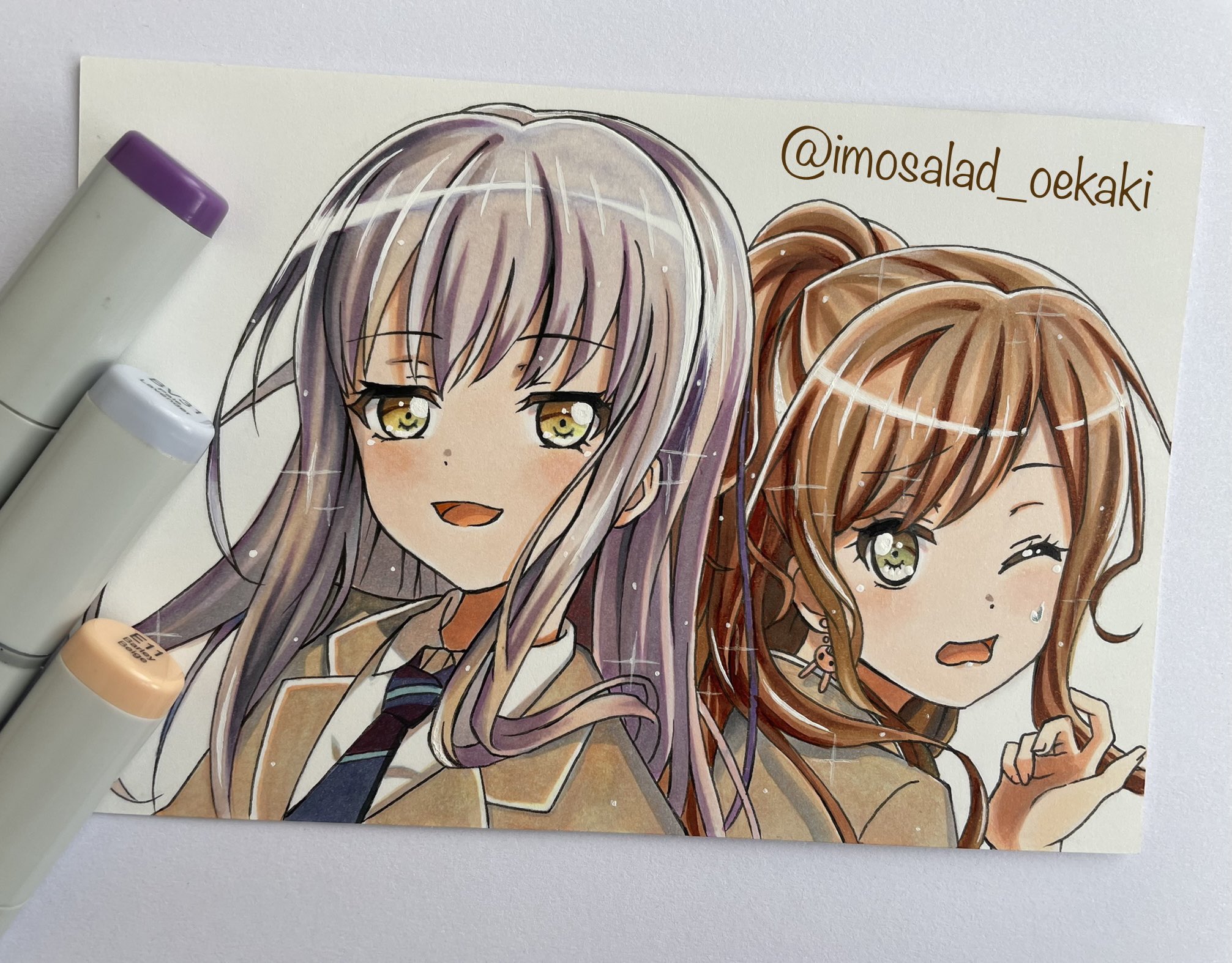 バンドリ 色紙 友希那・リサ バンドリ！ ガールズバンドパーティ！ on X: 