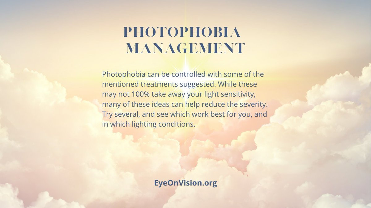 EyeOnVision's tweet photo. #Photophobia (light sensitivity) can be a painful sensation felt in your eyes, and/or cause a reduction of your #vision with light exposure. Here are some causes, and treatment options for those suffering from photophobia. #visualsnow #curevss #visualsnowsyndrome https://t.co/iuapu6cL9a