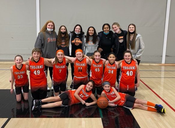 YSGBasketball's tweet photo. The present and the future of YSGB! Our Senior High players supporting our 5th grade team in a BIG win! 🏀❤️ https://t.co/OKQCUsY9Br