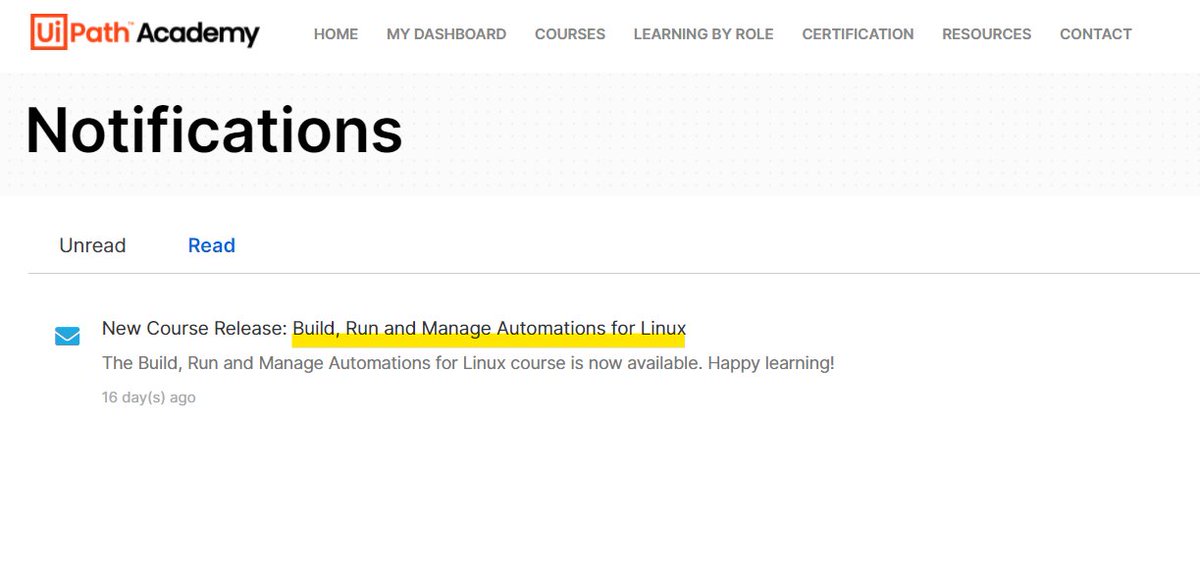 kumarthinks_'s tweet photo. Somehow I missed this notification about a new @UiPath course - "Build, Run and Manage #Automations for #Linux". I find it pretty exciting because my prior Linux knowledge won't go waste:-)

Thanks #UiPath!

#RPA #rpaskills #lowcode #uipathcommunity #uipathdeveloper #girlswhocode https://t.co/PhG6V2mlKu