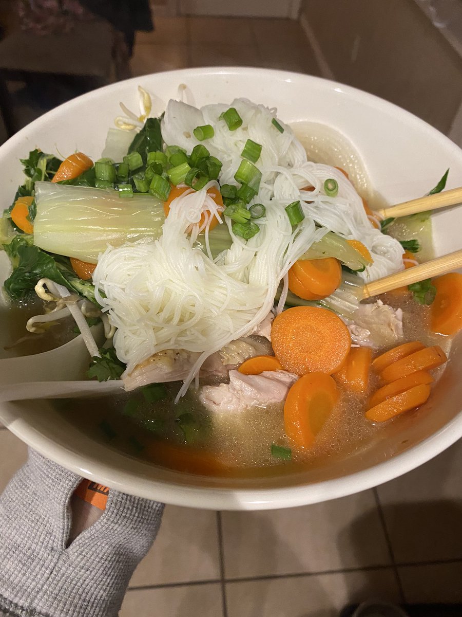 klkirby22's tweet photo. We made pho tonight.   Beef and chicken bone.  Right after bowling. https://t.co/1fHn2qOsoI