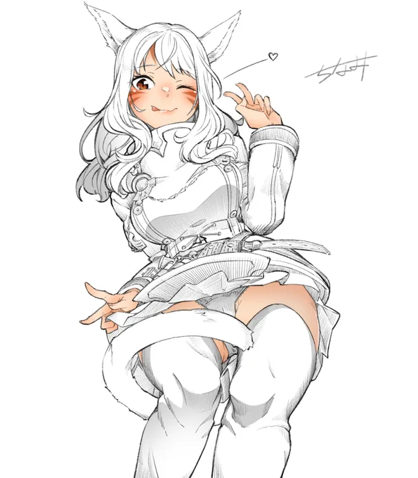 😋💕
#FF14イラスト #ミコッテ 