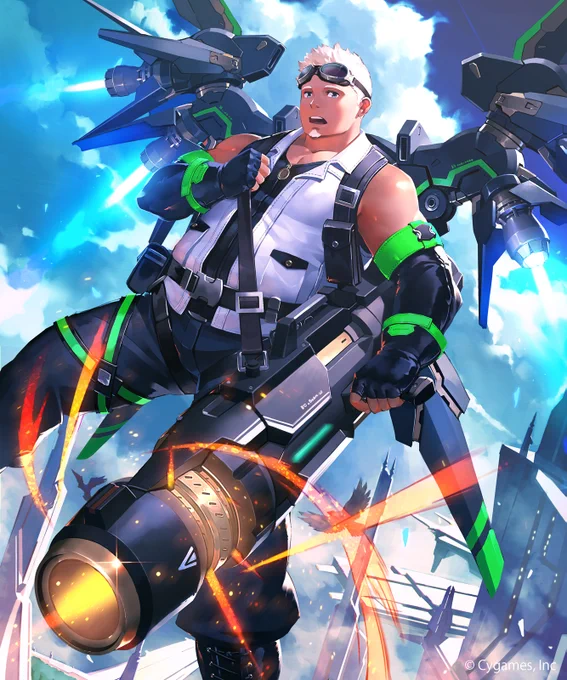 シャドウバース新カードパック「Omen of Storms / 十禍闘争」にて「ジェットパックガンナー」を描かせていただきました。 
