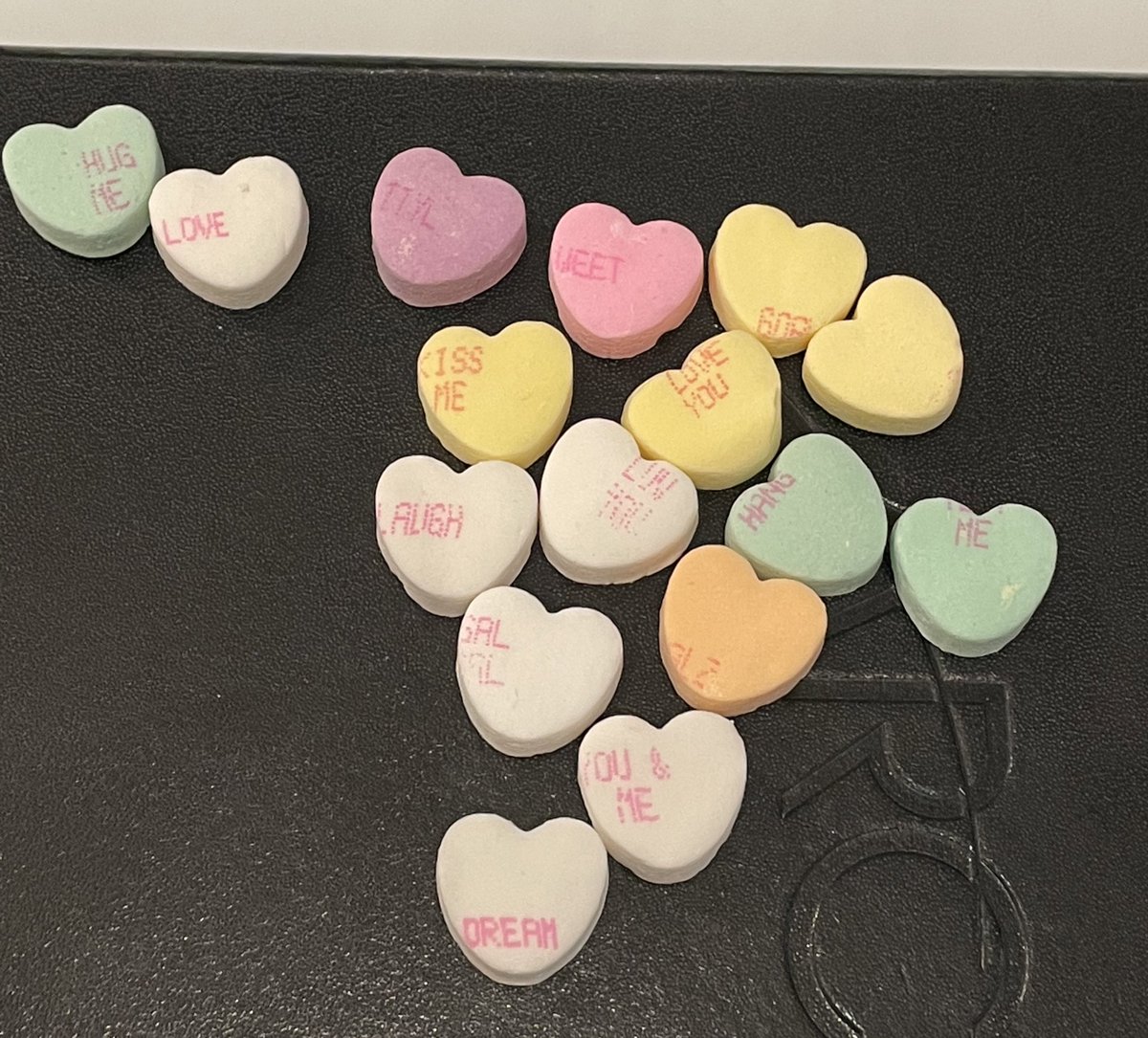 Randomly bought <a href="/BrachsCandy/">Brach's</a> conversation hearts today bc I was feeling nostalgic. Pretty disappointed with the quality control, only 2 of the hearts were legible in the whole box. 
<a href="/FerraraUSA/">Ferrara</a>