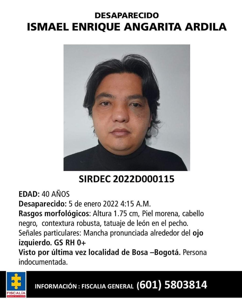 Toda la República Cardenal en busca de nuestro amigo Ismael 🐼
<a href="/PoliciaColombia/">Policía de Colombia</a> <a href="/FiscaliaCol/">Fiscalía Colombia</a> <a href="/GobiernoBTA/">Secretaría de Gobierno</a>