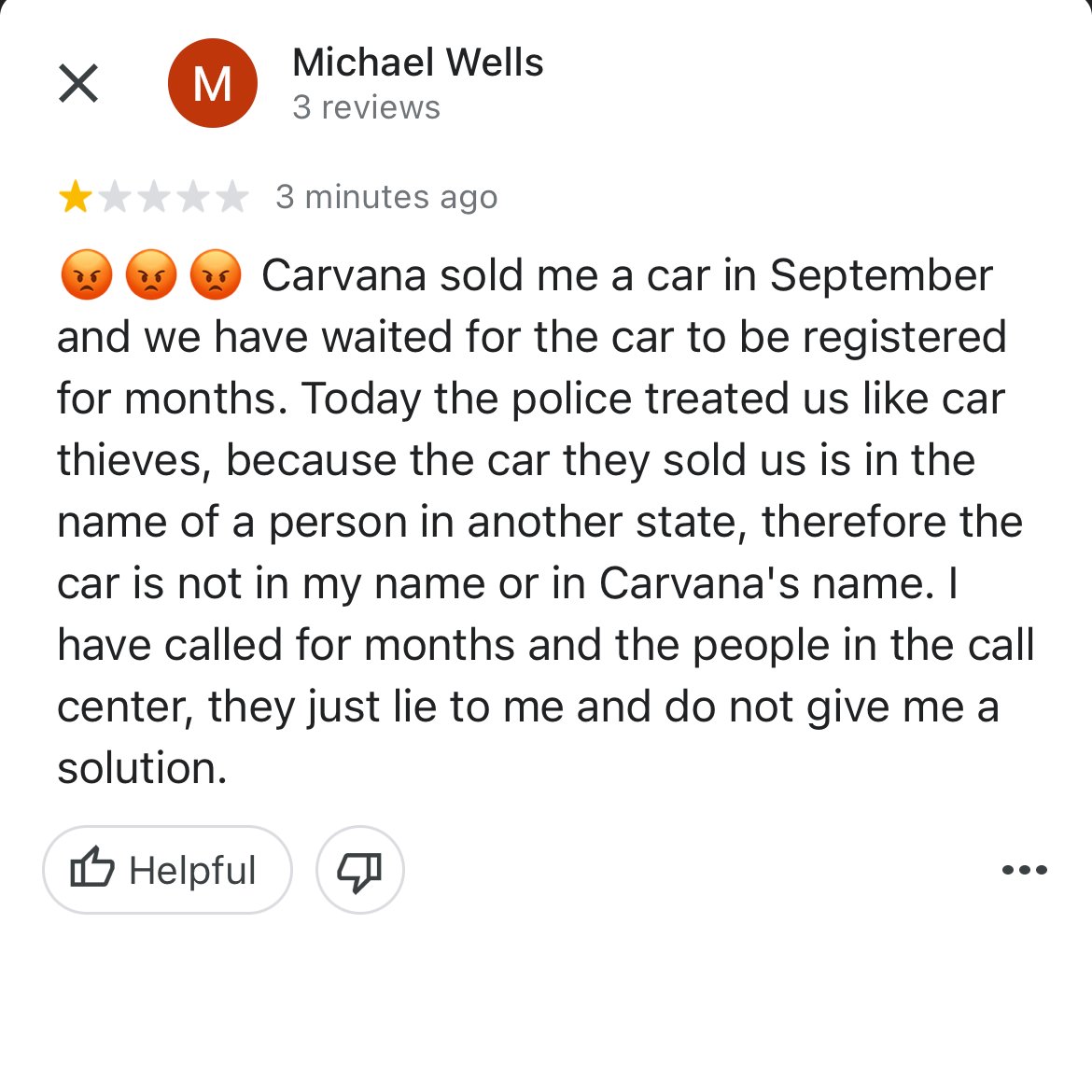 Andycardp's tweet photo. @Carvana https://t.co/k9niSyeQ8O