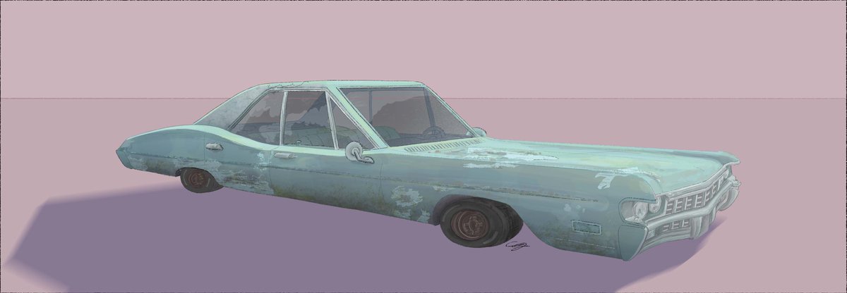 punk_lettuce's tweet photo. Rusty ‘69 Chevy I designed and painted. This is based on a car in my hood. The owner moved it. Prolly thought I was trying to come up haha.. https://t.co/htJEGzqAhE