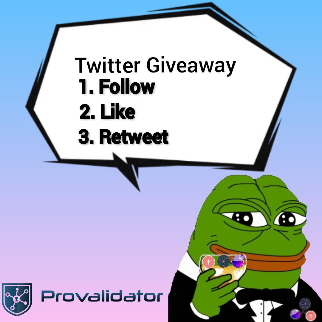 Provalidator's tweet image. Hey anon, ready to get some free $ATOM, $JUNO and $OSMO?

Follow us, Like &amp;amp; Retweet this giveaway and we will throw 20 $ATOM, 20 $JUNO, 20 $OSMO to you 🎁

Winners will be announced here in ~48 hours (Jan 14, 2022 UTC 4:00) 👏

Special thanks to our delegators for the idea 😘