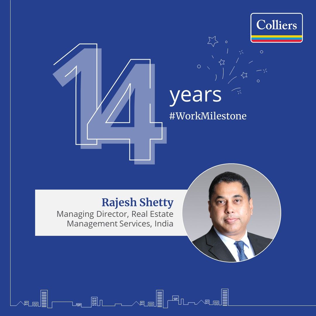 colliers_ind's tweet photo. ⛳Congratulations Rajesh Shetty on completing 14 years with Colliers. 

We appreciate all that you do for the organisation every day.

To #seewhatcouldbe with a #career with Colliers India, apply directly on the link  https://t.co/MgpN21Suae https://t.co/BazTMB3P2y