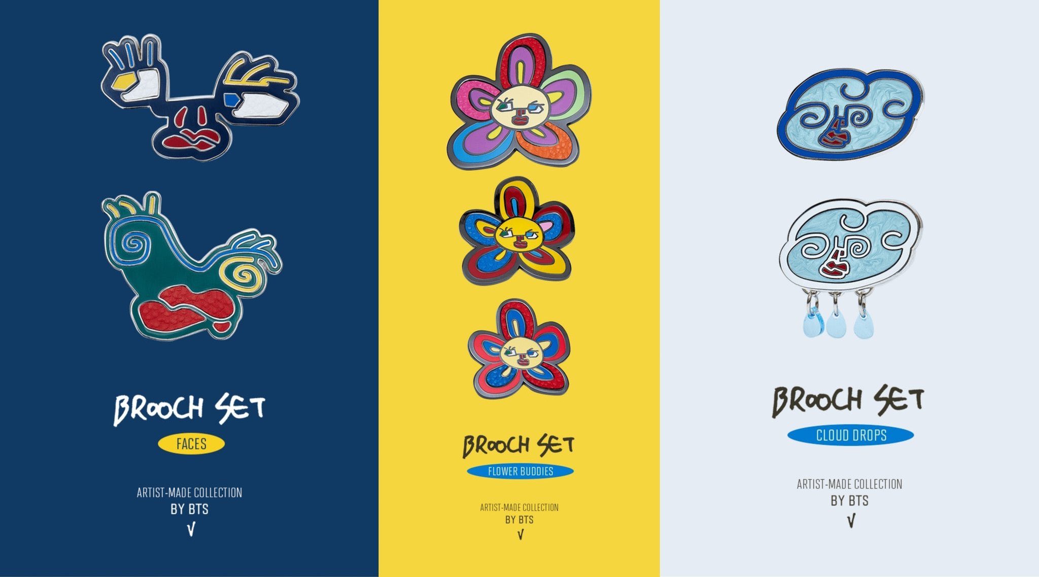 BTS ARTIST MADE COLLECTION V BROOCH SET