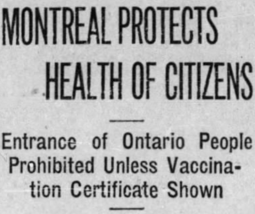 Canada, smallpox, 1919.