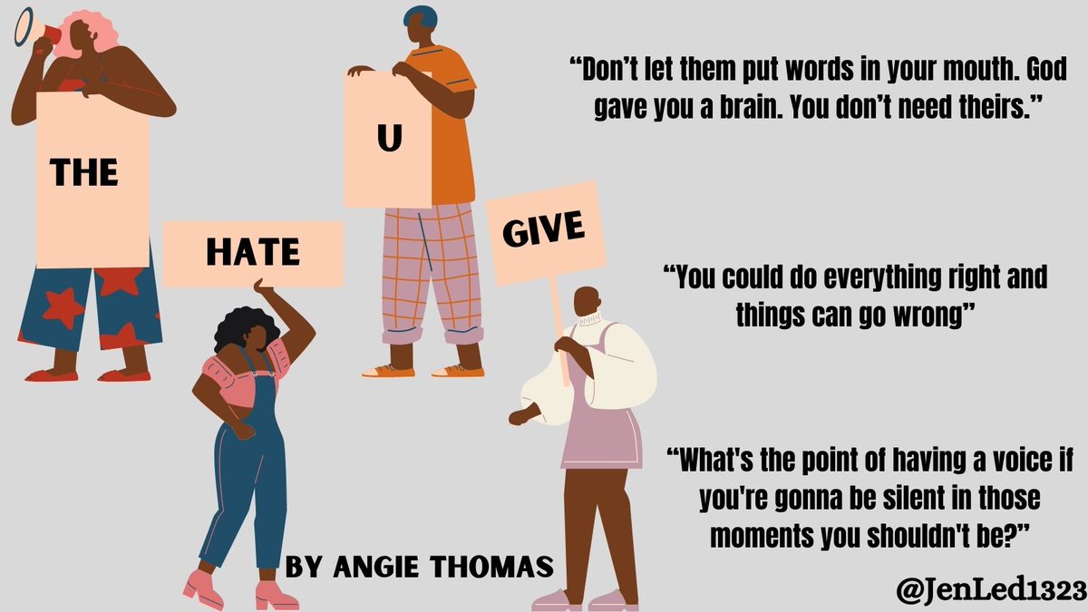 My first book of the year was one that has been on my list for awhile... 
I have a school reading it so it was the perfect time. The Hate U Give by @angiecthomas speaks volumes to our world today. Thank you for showing us the power of our voices.
#4ocfpln #amreading #lovinglit https://t.co/y6I05HYGcF