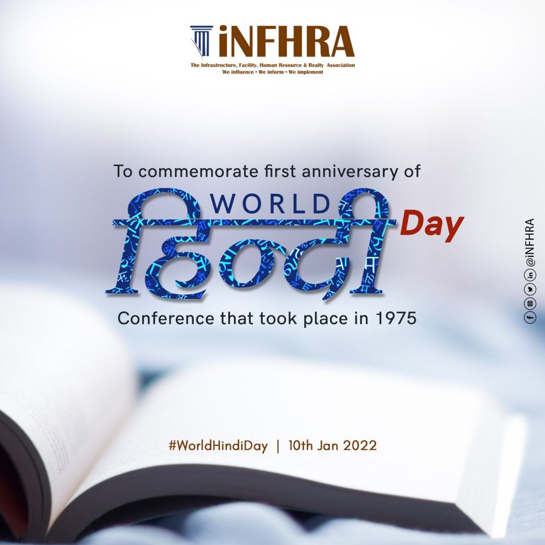 Let us add more purpose to this day by promising ourselves to always stand for the honour of our language.

#worldhindiday #promote #hindi #language #india #celebrate #freedom #culture #anniversary #conference #StaySafeStayHealthy