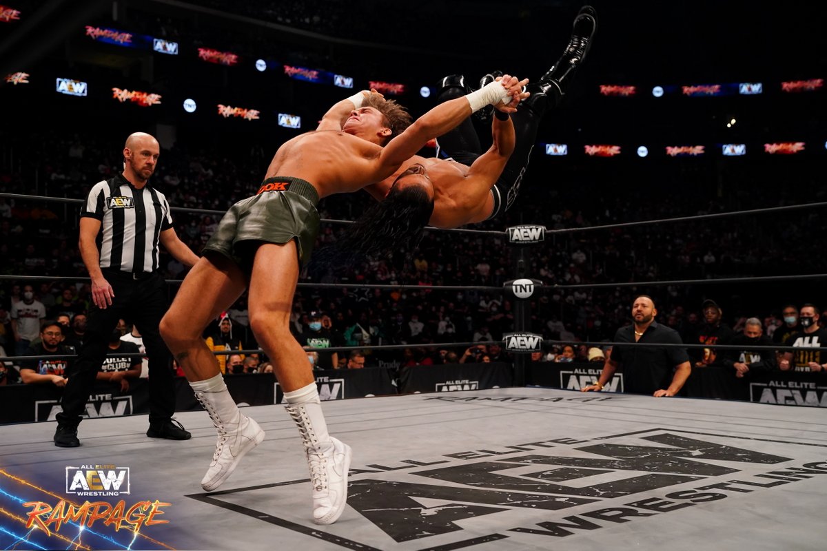 AEW's tweet photo. .@730hook is unstoppable at the moment, as he racks up another W at #AEWRampage.
#HOOK #Coldhearted

▶️ https://t.co/Dgyy7mjXWk https://t.co/VpSNcFFF0s
