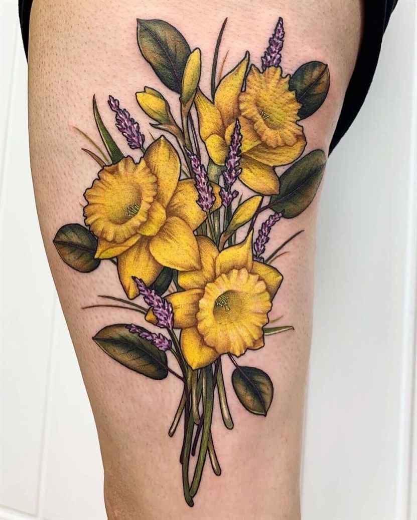 10 Beautiful Daffodil Tattoo Designs In 2023  Styles At Life