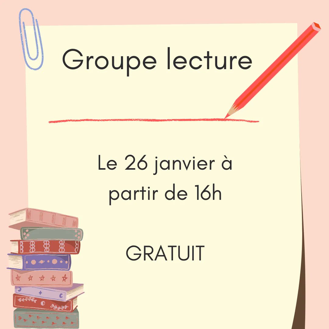 📣Vous voulez participer gratuitement à un club lecture ? 
🗓Le 26 janvier, à partir de 16h, nous nous réunirons autour des nouveautés romans adolescents. 
Venez partager vos coups de cœur avec nous 💙
📧Pour plus de renseignements, contactez-nous par mail :croqulivre@gmail.com